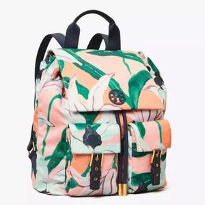 Tory Burch Tilda Printed Nylon Flap Backpack